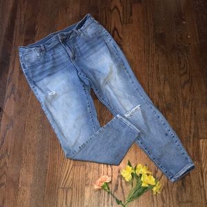 Maurices Mid-rise Destructed Light Denim Jeggings
